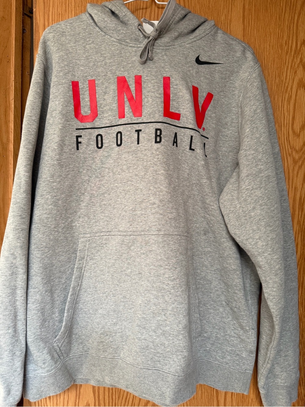 Nike Gray Hoodie with Red UNLV Football Logo